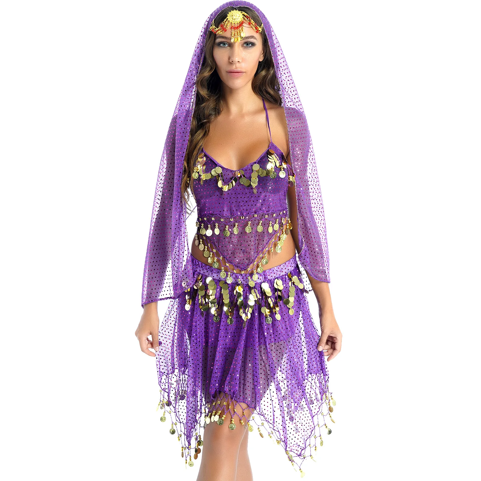 4pcs Set Women Belly Dance Costumes For Adult India Stage Gypsy Costumes Halloween Carnival Bellydance Egypt Belly Dancing Suit