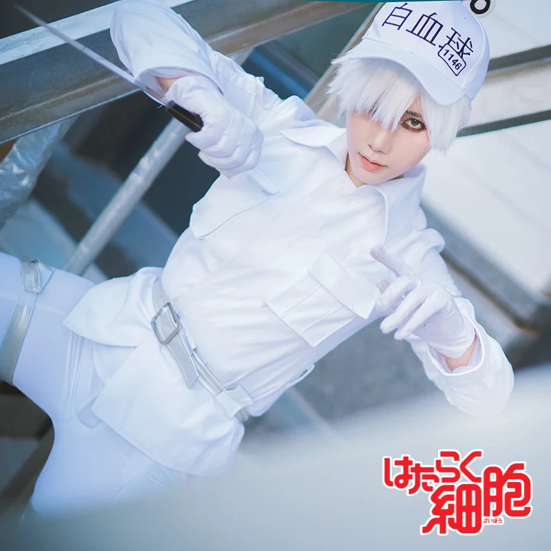 

new anime Free Shipping Cells at Work! Neutrophil White Blood Cell Suit Anime Cosplay Costume/Cosplay Wig