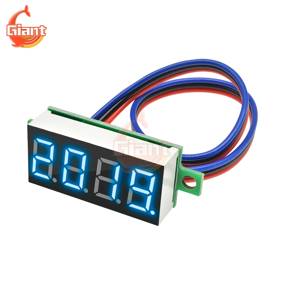 DC 0-100V 0.36 pollici Mini voltmetro digitale Volt voltmetro pannello LED Tester di tensione elettrico calibro 3 fili 12V 24V 48V 4 Bit