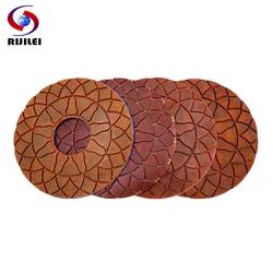 RIJILEI 4PCS Super 6Inch Diamond Polishing Pads Wet Copper Bond Polishing Pad For Granite Marble Concrete Floor Grinding Disc