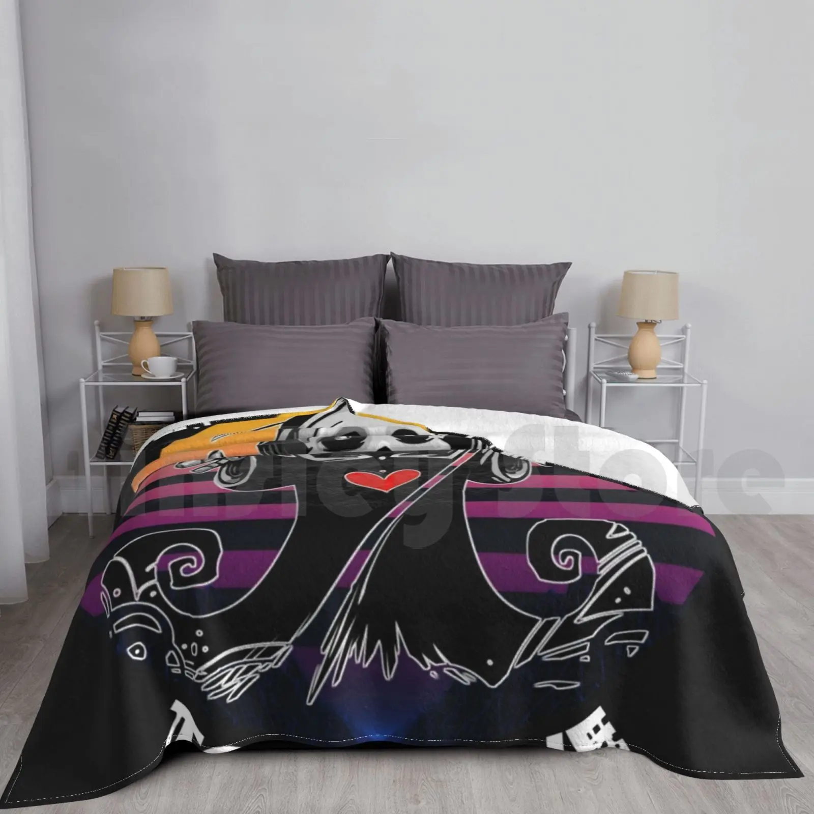 What A Time To Be Alive-Halloween Blanket Fashion Custom Death Grim Reaper Occult Retro Character Humor Funny