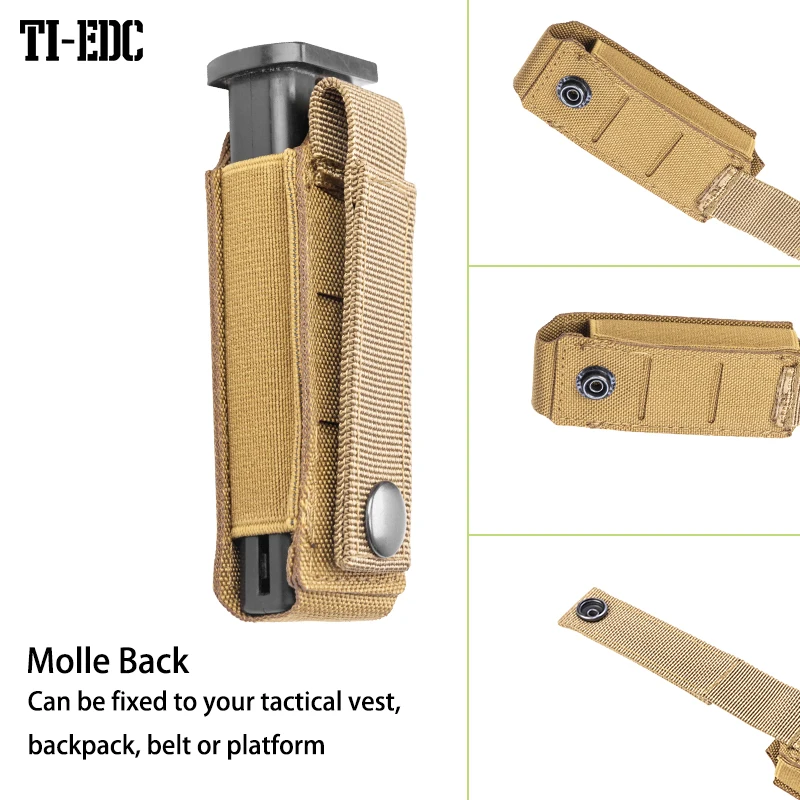 Tactical Molle 9mm Magazine Pouch，Pistol 92 Handgun Hunting Nylon Pouch，40 S&W, 45 ACP