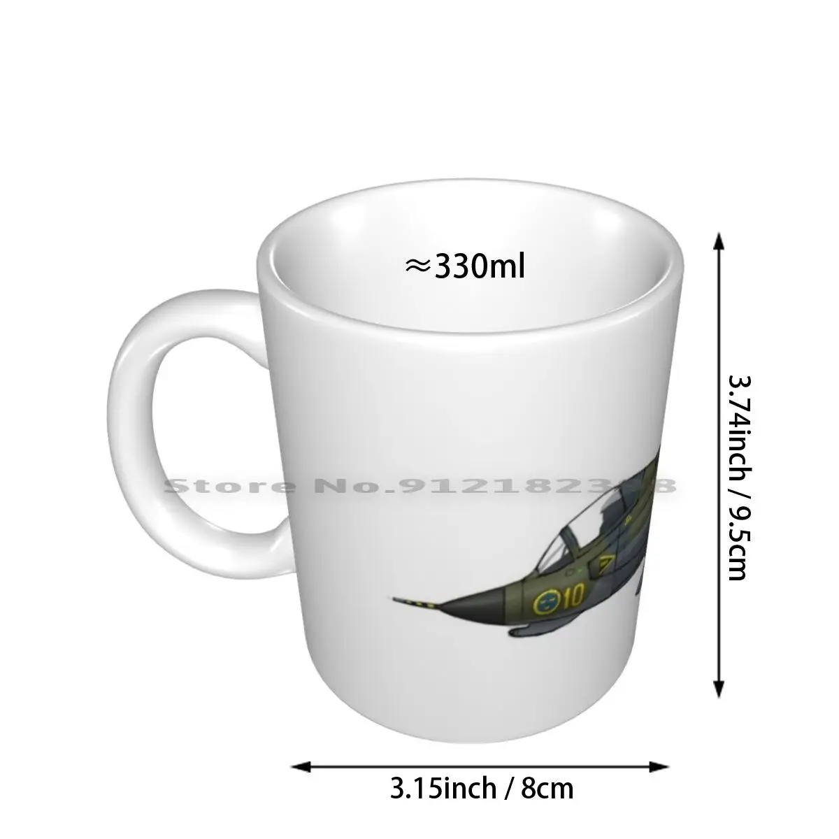 Saab J 35 Draken Ceramic Mugs Coffee Cups Milk Tea Mug Draken Saab Fighter Creative Trending Vintage Gift Bottle Cup