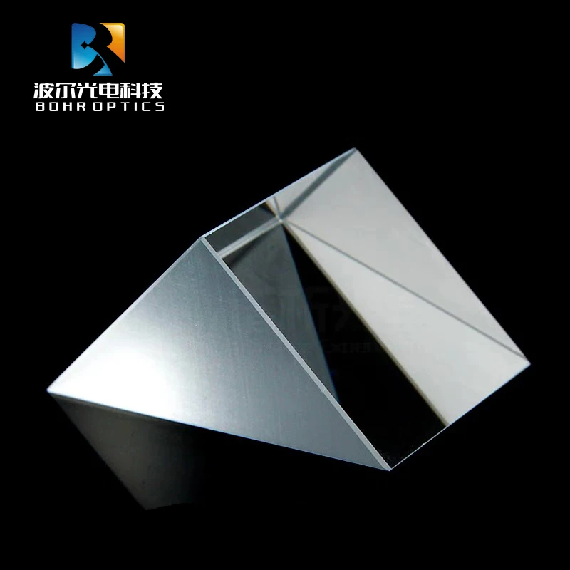 Vidro ótico dos componentes do grau 7*7*7mm (k9) do prisma 45 do ângulo direito de isósceles para instrumentos óticos da precisão nenhum revestimento