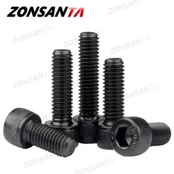 ZONSANTA M2 M3 M4 M5 M6 M8 tornillo de cabeza hexagonal allen grado negro 12,9 tornillos métricos Diy pernos para muebles muebles barco coche