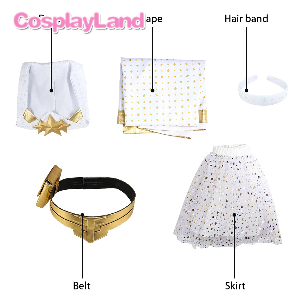 De Jongens Kostuum Outfit Starlight Annie Januari Cosplay Pak De Zeven Annie Jurk Halloween Mantel Volwassen Vrouwen Rok Riem Laarzen