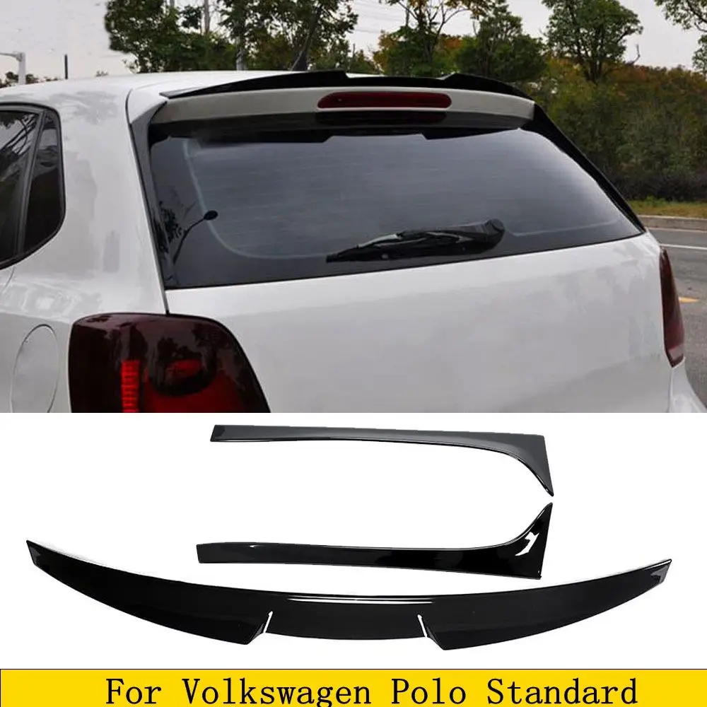 

ABS Black Rear Roof Spoiler Window Trim Wings for Volkswagen VW Polo Standard 2011-2018 Not For GTI R Boot Tail Side Winglet