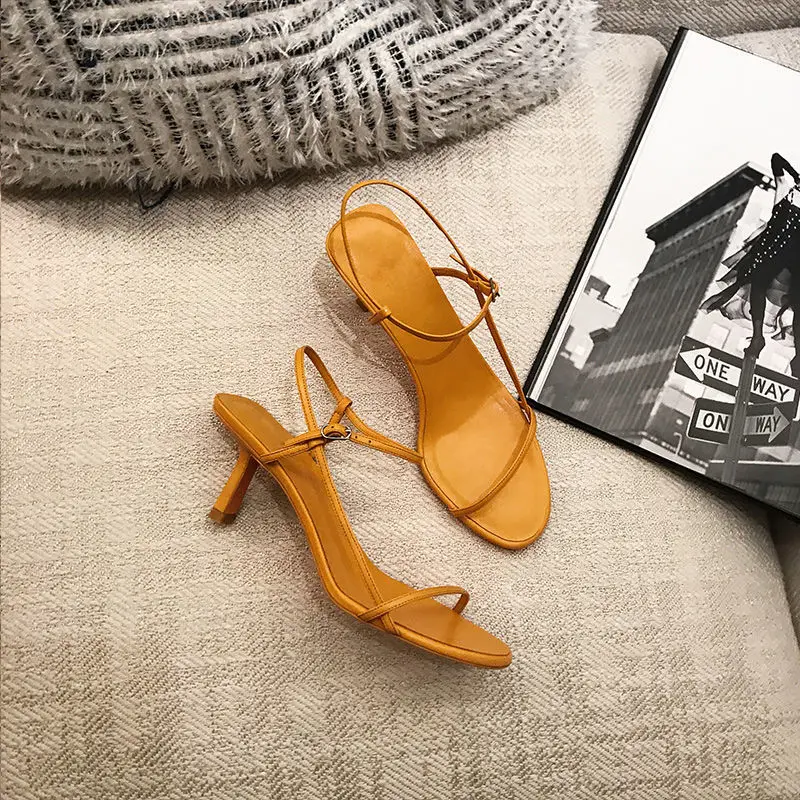 Women Sandals Sexy Summer Shoes Gladiator Clip Toe High Heels Bandage Buckle Strap Pumps Squre Toe Ladies Party Fashion Stiletto