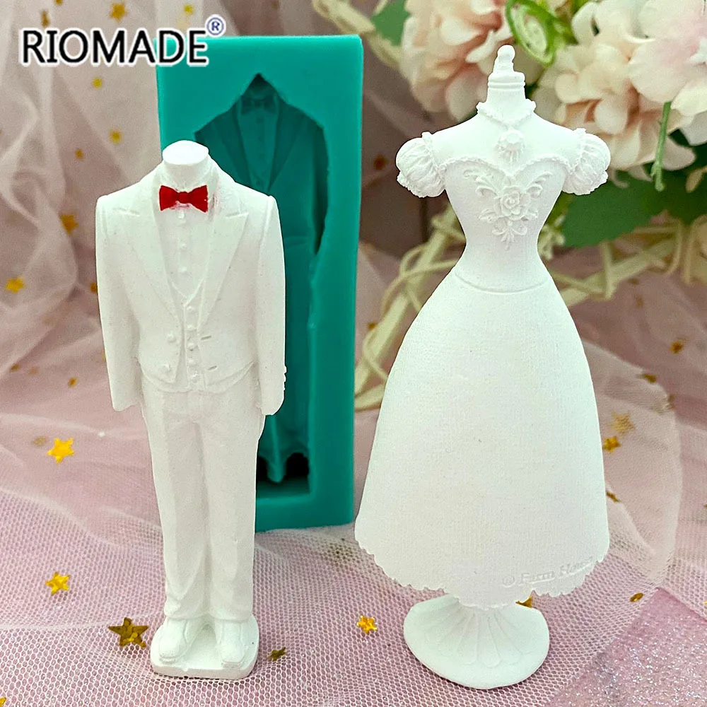 Wedding Dress Silicone Mold Marry Styles Fondant Cake Decorating Tools Chocolate Mousse Dessert Sugar Kitchen Baking Mould