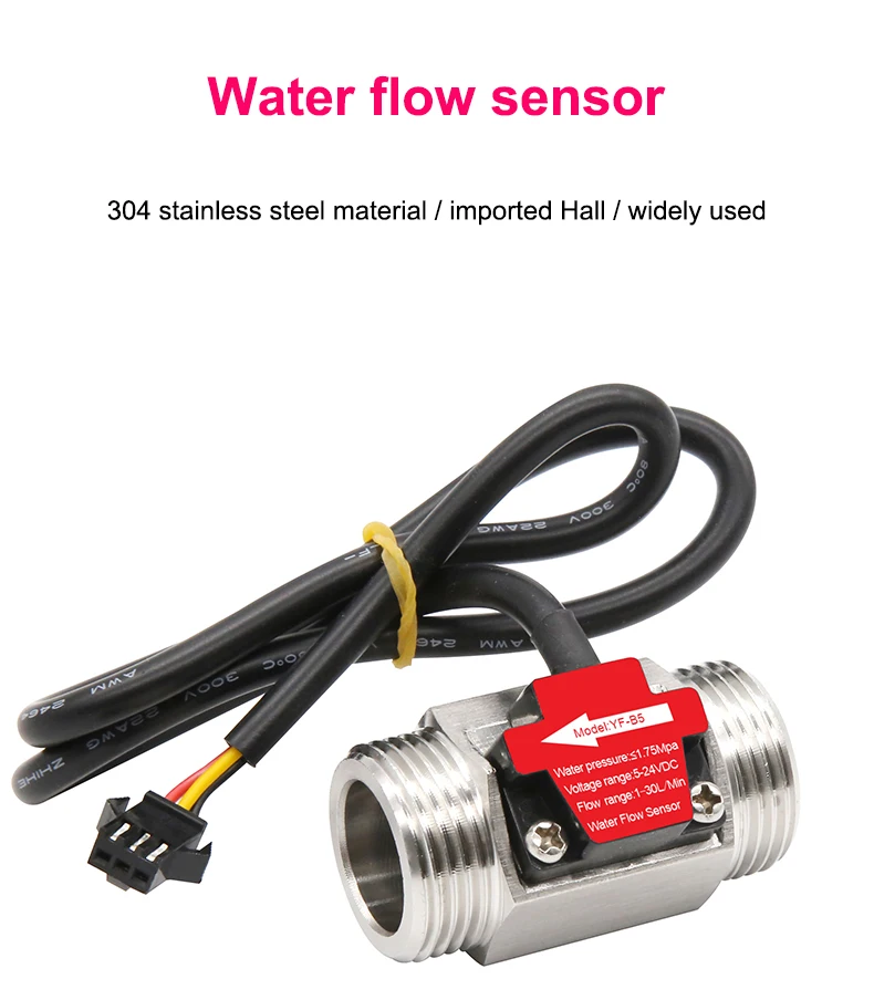1/2" 3/4" 1" 2" DC 5-18V Wasserdurchflusssensor Edelstahl-Durchflusssensor Wasserkontroll-Flüssigkeitssensor-Schalter – Detail 1