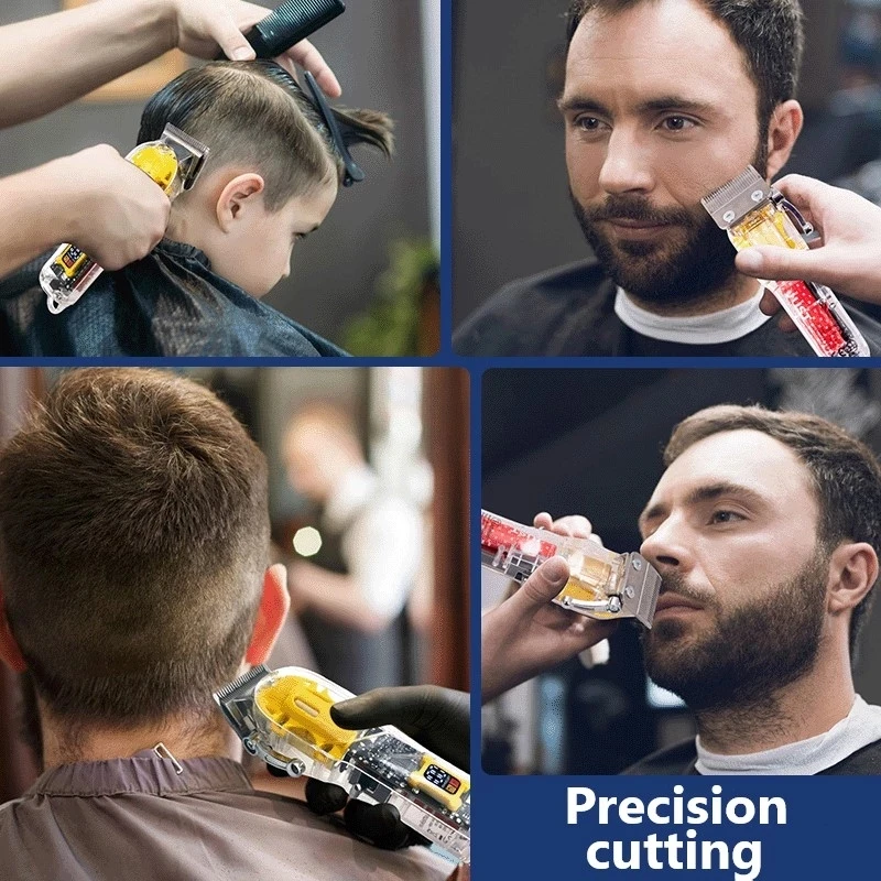 プロのバリカン,透明なスタイル,液晶ディスプレイ付き,電気バリカン,充電式,ヘアカット機