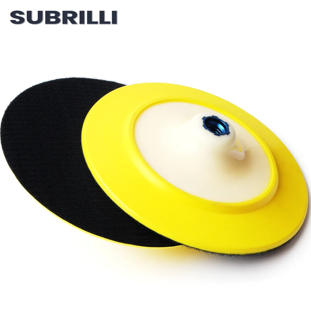 SUBRILLI 7inch 2pcs Polishing Backing Pad 180mm Thin Flexible Buffing Plate M14 5/8-11 Thread Polisher Connect Backer Holder