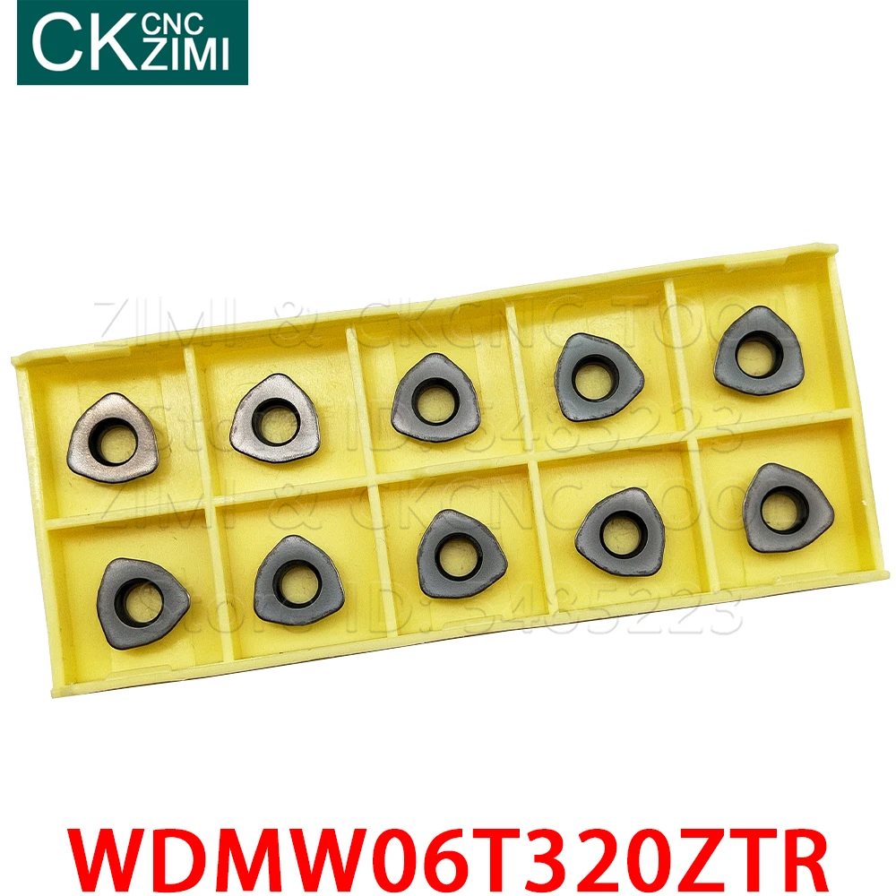 10PCS WDMW06T320ZTR WDMW 06T320 ZTR CNC Lathe Cutter Cutting Milling Turning Tool Carbide Inserts Tool Parts For Stainless Steel