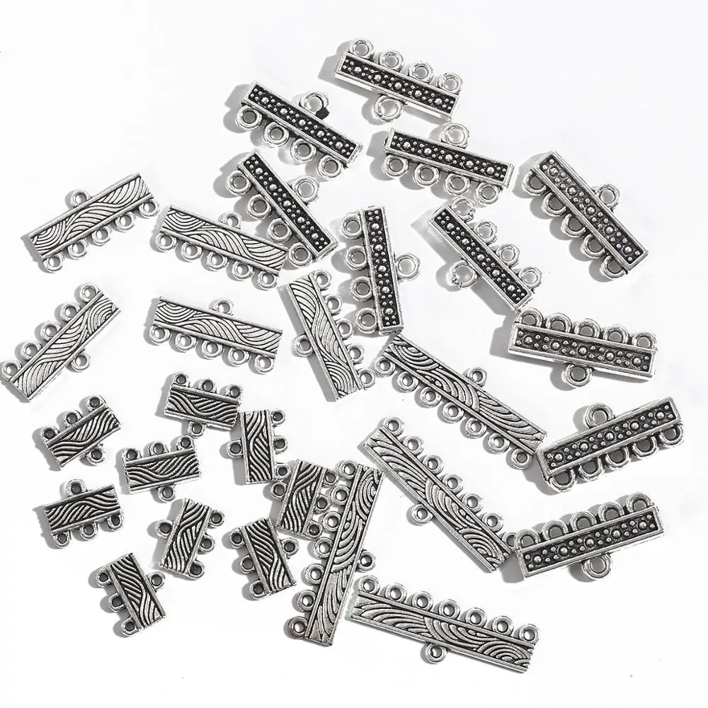 10pcs Tibetan Silver Bracelet Buckle Spacer Beads Pendant Tibetan Retro DIY Bracelet Necklace Pendant Charms Diy Jewelry Making