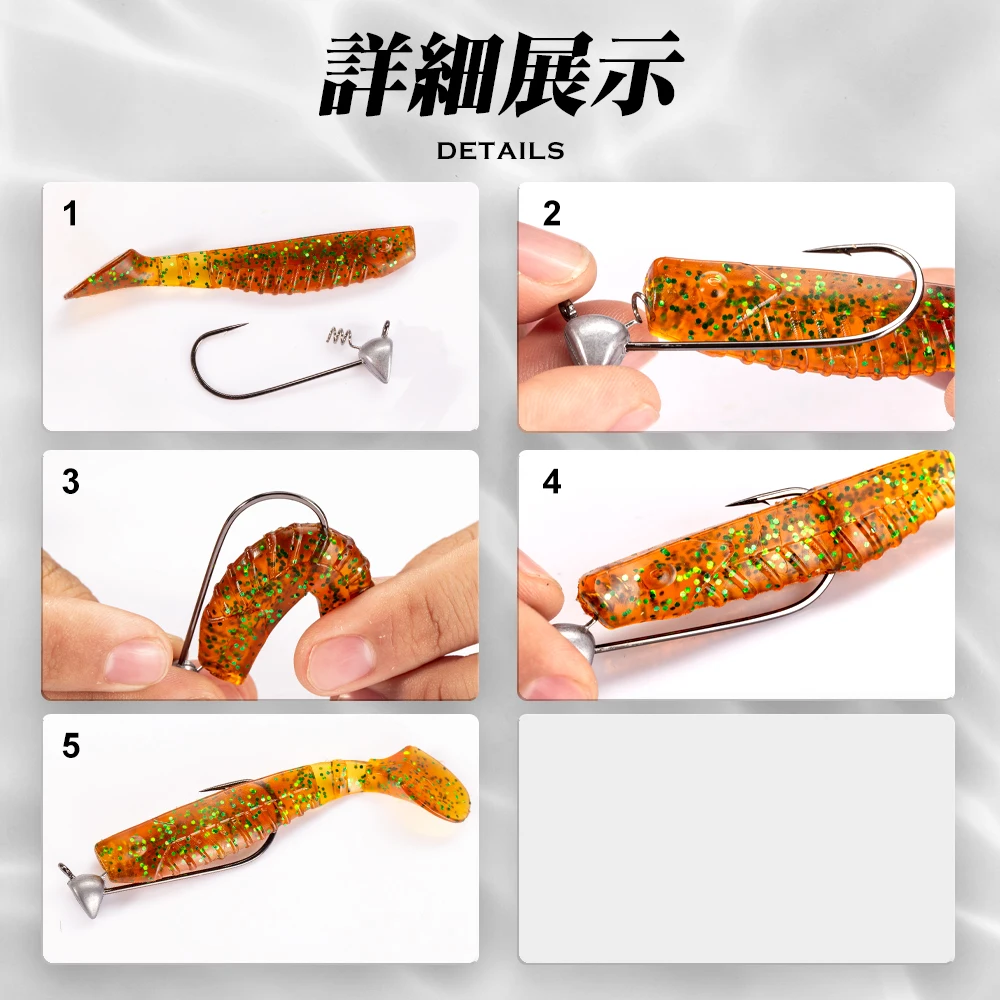 Hunthouse 3.5g 5g 6.5g 4pcs/bag shaky head jigs Soft Fishing hook Flat-Faced Shakey Jig Fishing Tackle for Lure Accessories
