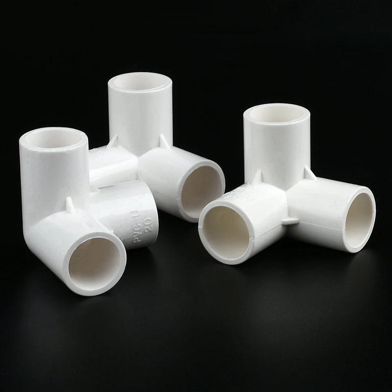 2-10Pcs 20~50mm 3 Way Aquarium Fittings Tube Hydroponic Frame Connectors Three-dimensional Joint Garden Irrigation PVC Pipe DIY