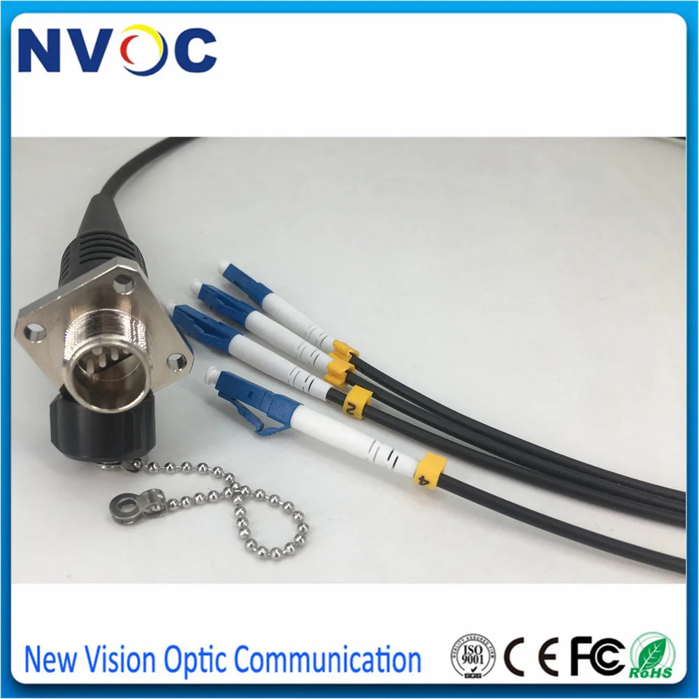 SM,G657A 4C,4.5mm,TPU Armored Optical Cable,0.5M 1M 2M,4Core ODC Square Female to LC/UPC Fiber Optic Patch Cord Jumper Connector