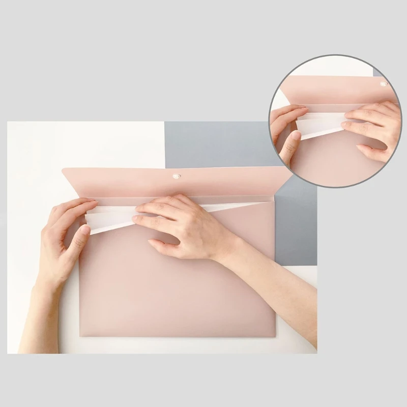 A4 Document File Envelopes Folder Lock Button Design Larger Capacity A4 File Organizer Bag Document Holder Waterproof