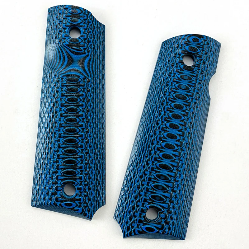 1 Pair Textured Tactical G10 1911 Grips Handle Patches Full Size CNC Custom DIY Making Scales Accessories Parts Decor Slabs Blue