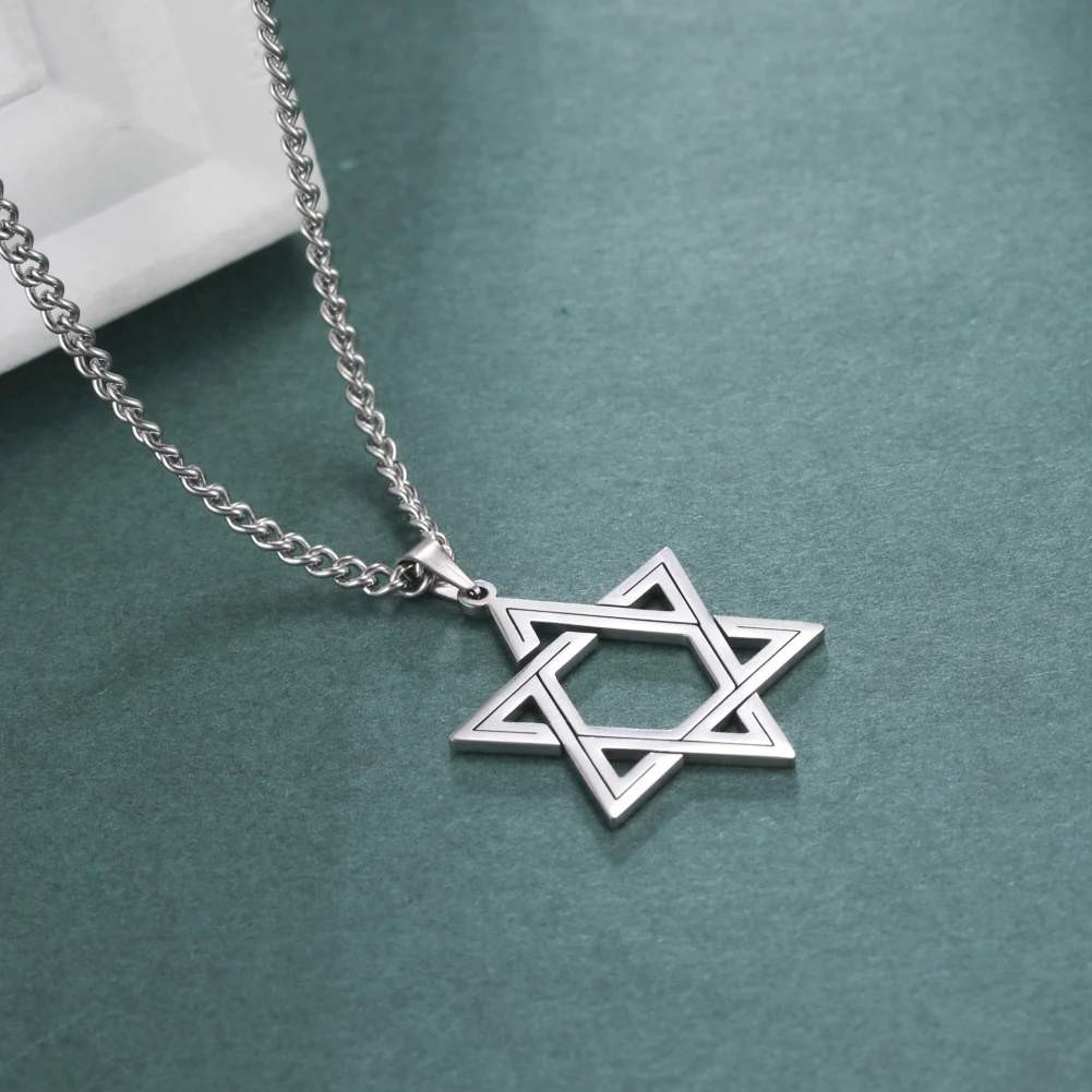 Dawapara Star of David Necklace Stainless Steel Jewish Magen Amulet Pendants Necklace Dropshipping Jewelry