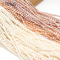 Real Natural Freshwater Pearl Rice Beads Loose Spacer Pearls Beads For Jewelry Making DIY Necklace Bracelet Accessories 3-4mm