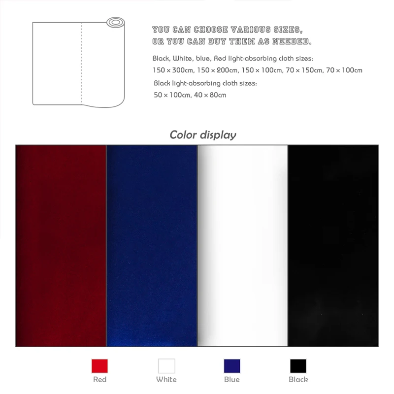 Fotografia Backdrops Reunindo Pano, Photo Background, tela de luz absorvível, Chroma Key, Studio Acessórios