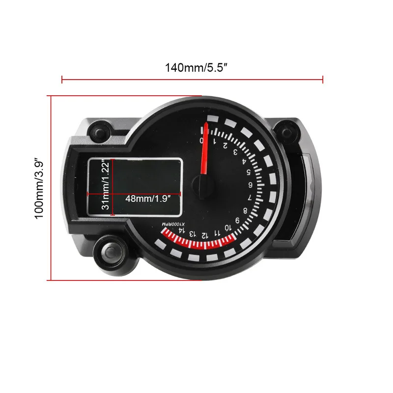 Motorcycle LCD Speedometer 299 Kmh Mph 7 Color 14000RPM Tachometer ATV Quad 12v Universal Digital Speedometer