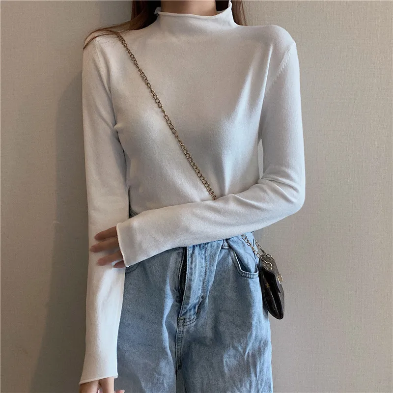 AOSSVIAO 2024 High Quality Fashion curling Turtleneck Autumn Winter Sweater Women Wool Pullovers Fashion Women\'s Solid Sweaters