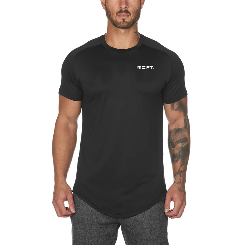 Brand Mesh Gyms Casual Clothing Fashion Workout Bodybuilding  Men Fitness Muscle Guys Gym Training Short Sleeve TShirts