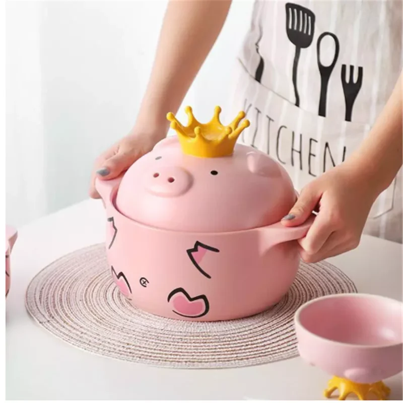 Ceramic Soup Pot Milk Pot Casserole Stew Soup Porridge Household Ceramic High Temperature Fire Fire Gas kitchen Stockpot Vintage