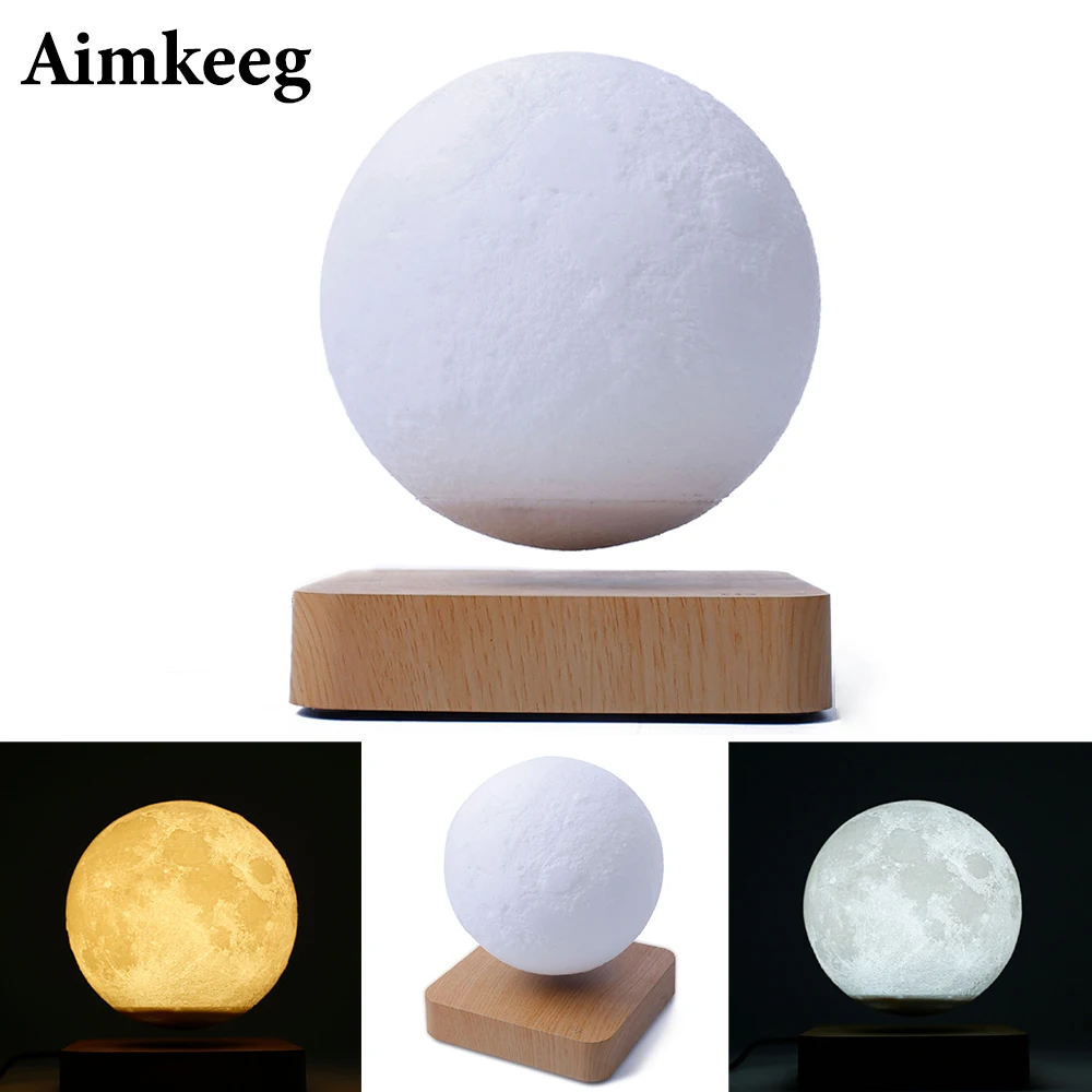 

2020 New Magnetic Levitation Moon Lamp LED Decoration Table Light Touched Switch for Bedroom Bedside Children Night Light