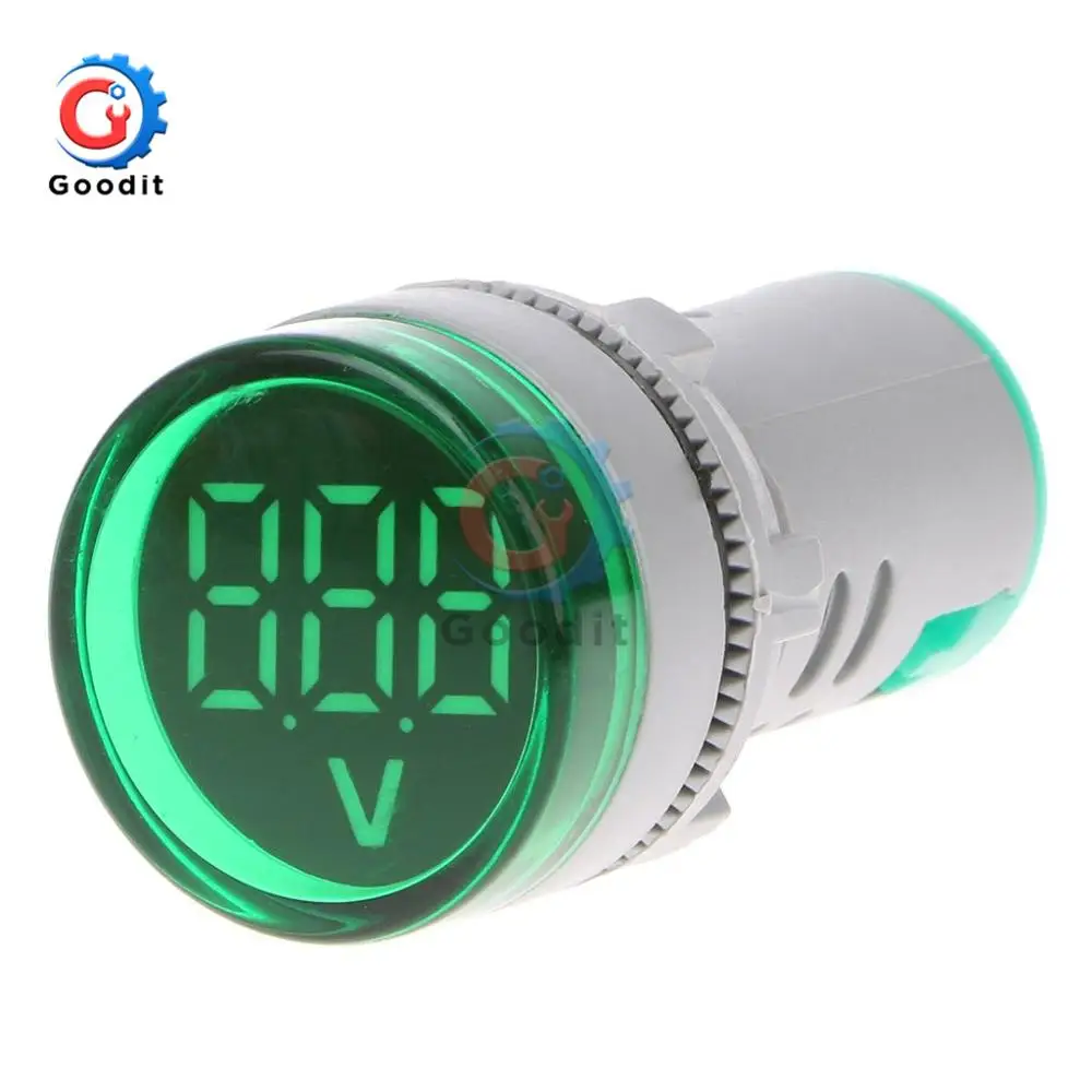 DC Digital Voltmeter Round Voltage Detector Tester 22mm Hole Size 6-100V Mini LED Voltage Indicator Signal Light Monitor