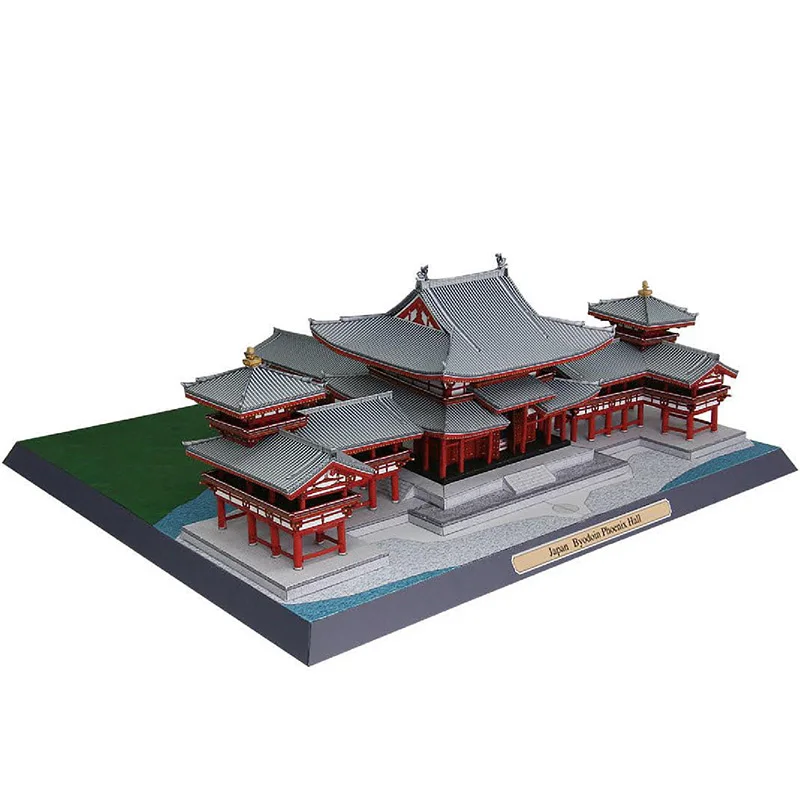 اليابان Byodoin معبد فينيكس قاعة ثلاثية الأبعاد ورقة نموذج البيت Papercraft لتقوم بها بنفسك الفن اوريغامي بناء في سن المراهقة الكبار اليدوية الحرفية اللعب QD-181