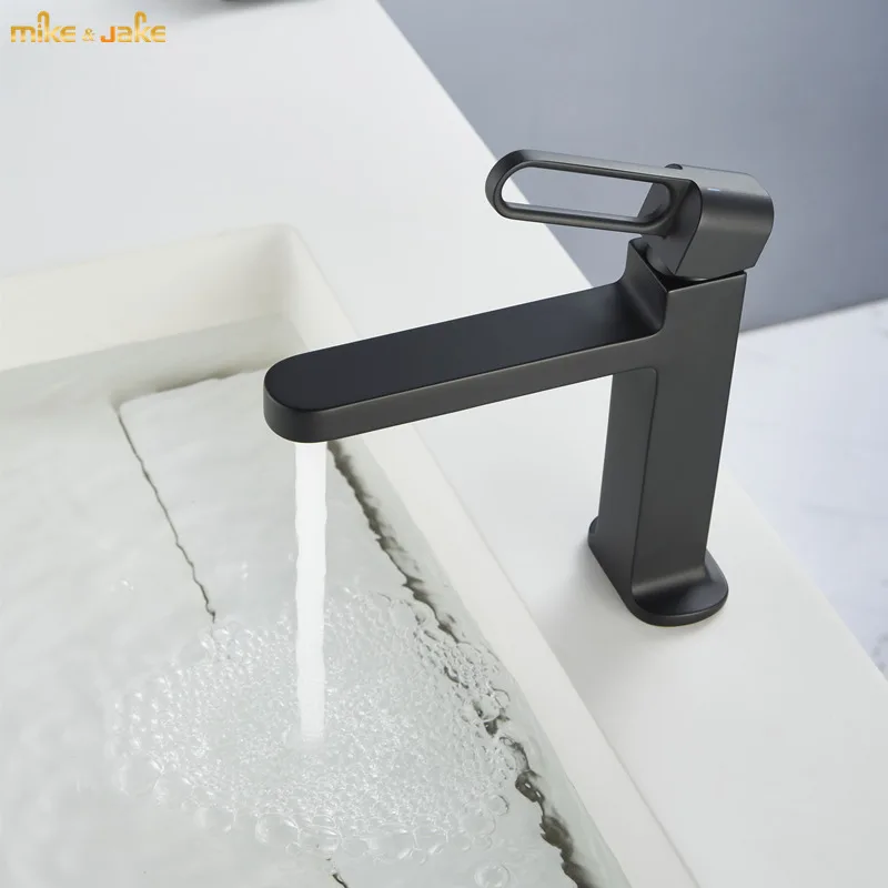 

Matte black bathroom basin mixer water tap hot and cold sink tap crane black basin mixer single handle hole bathroom black tap