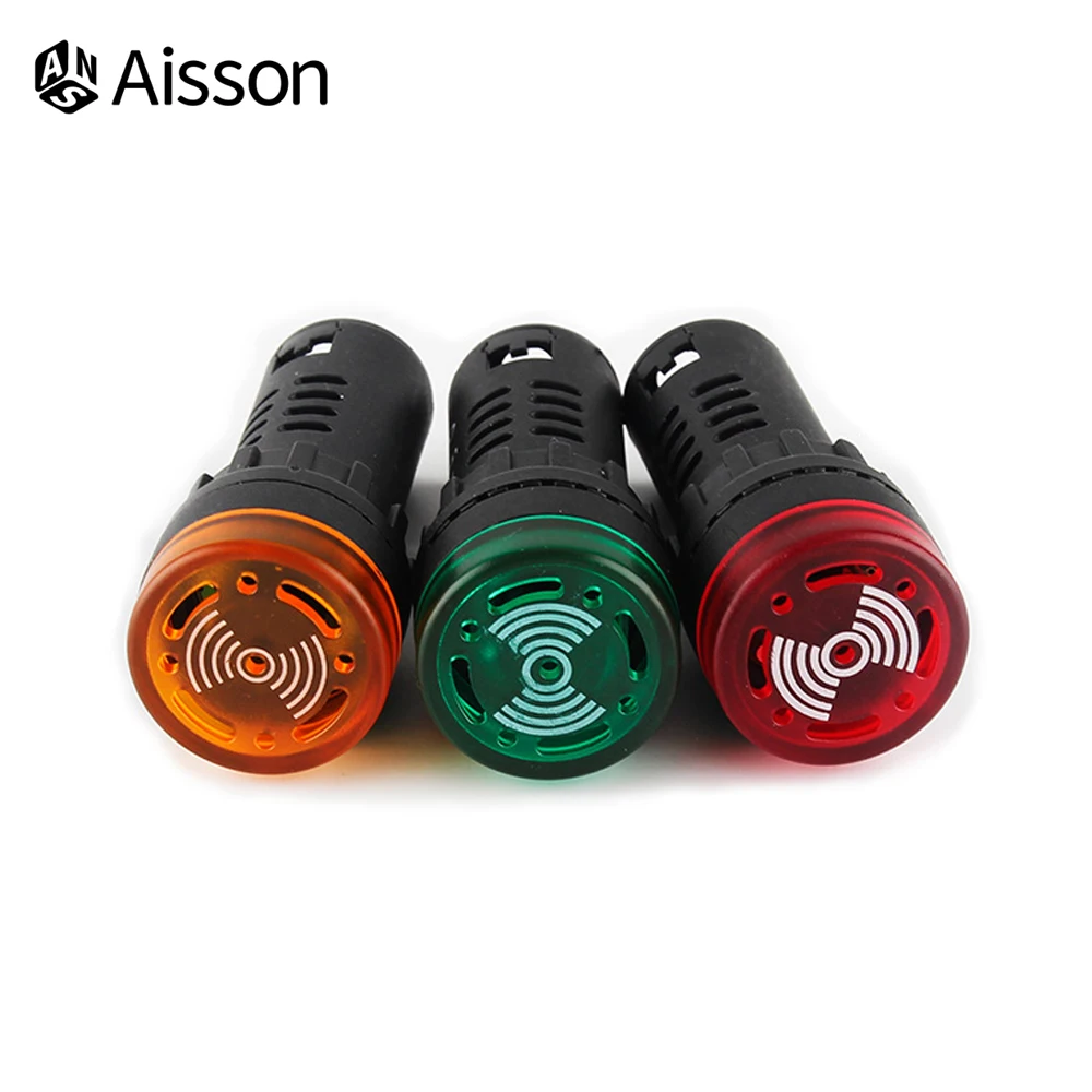 AD16-22SM Flash Signal Light LED Active Buzzer Beep Alarm Indicator 12V 24V 220V 16mm Red Green Yellow