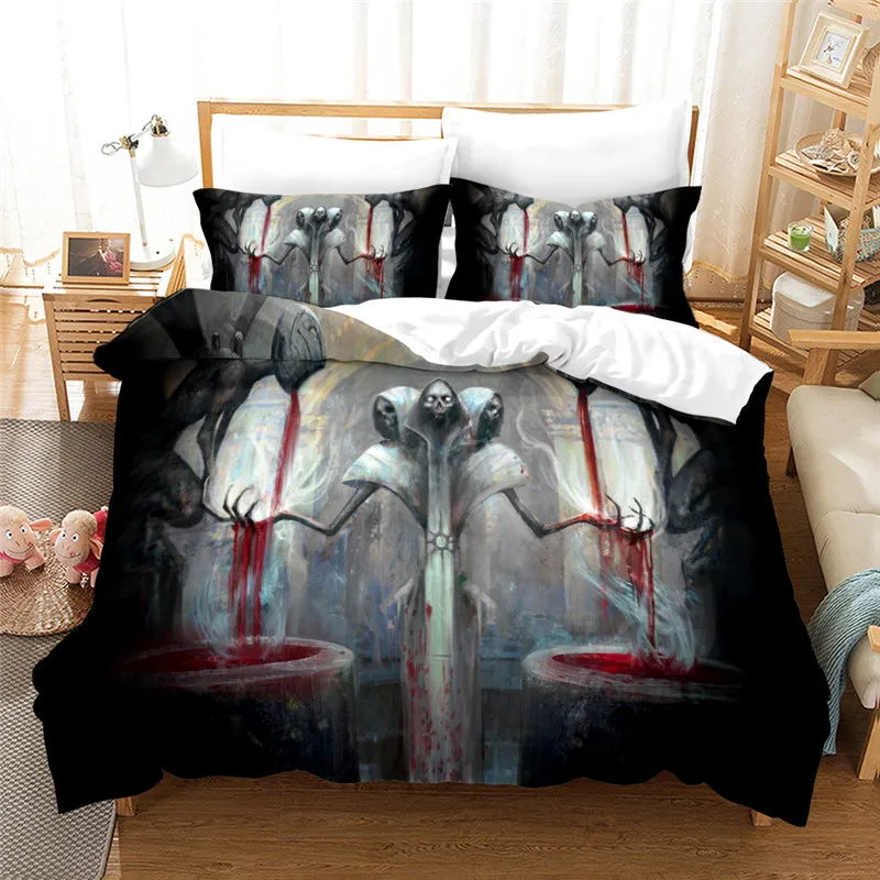 3D skull duvet cover set king size candy skull bedding set with pillowcase home textile bed line queen bed set comforter set