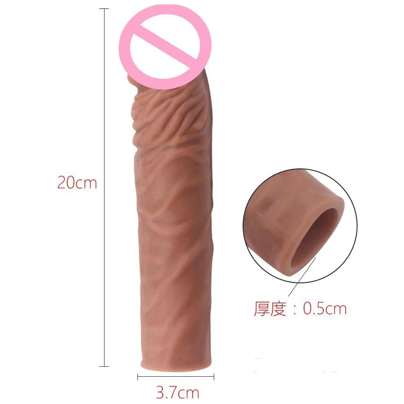 Reusable Penis Extender Penis Sleeve Male Big Cock Enlargement Penis Barbed Condoms for Men Sex Dildo Enhancer Delay Ejaculation