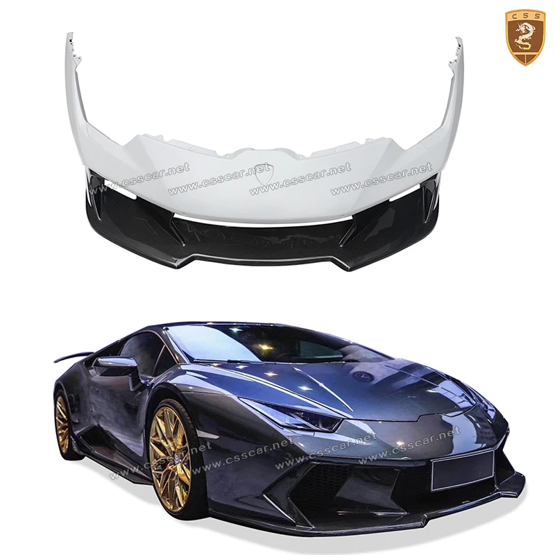 For Lamborghini Huracan LP610 Vors Style Carbon Fiber Front Bumper Tuning Cover Kit For LP580