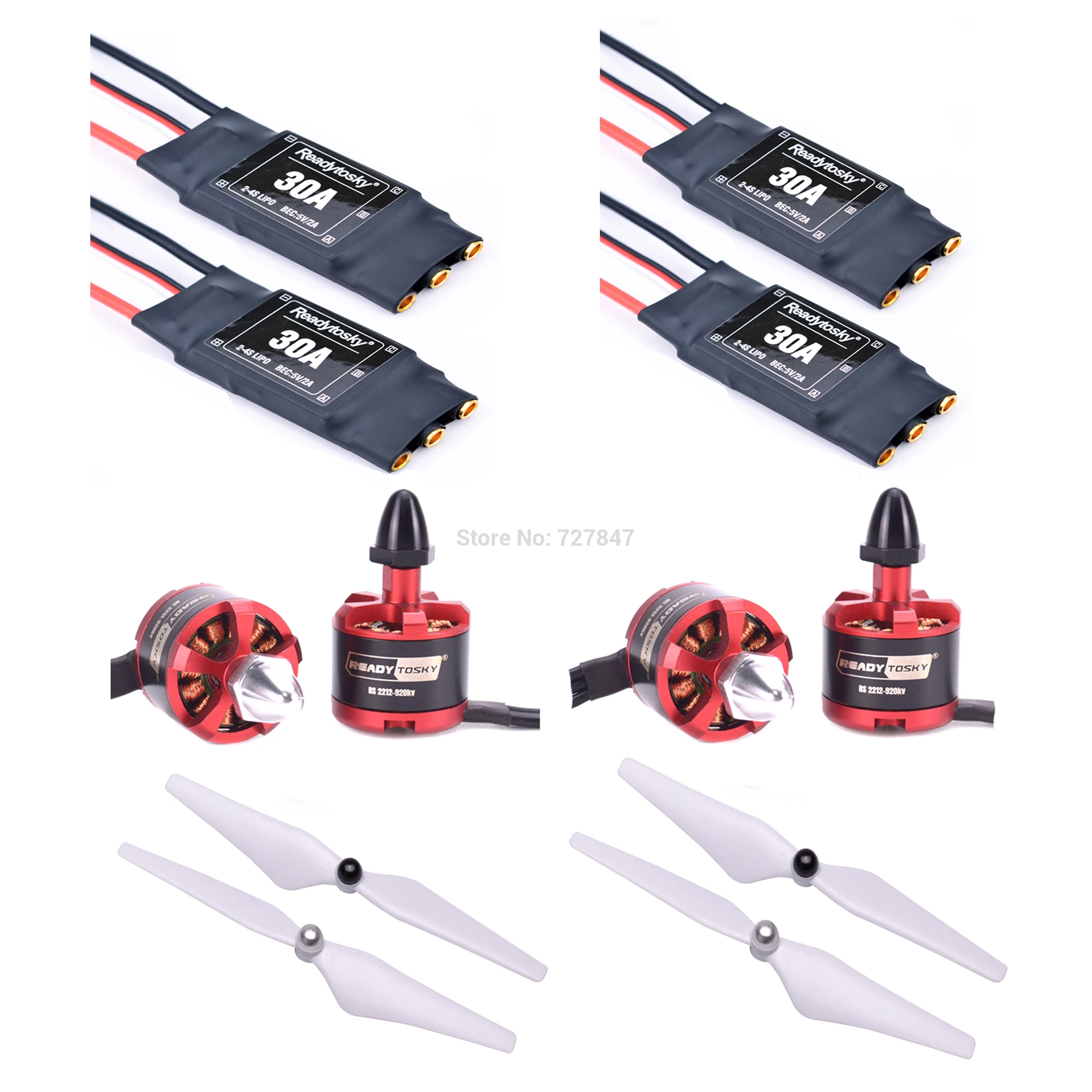 30A 3-4S ESC with 3.5mm Connector & 2212 920KV CW CCW Brushless Motor 1045 / 9450 Propeller for F450 F550 S550 ZD550 Multicopter