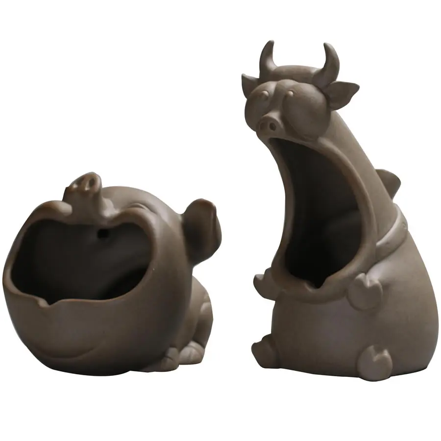 

Creative surprised big mouth animal ceramic ashtray