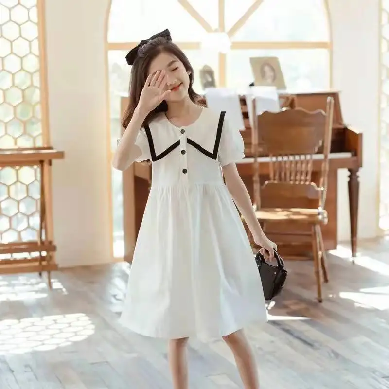 Teenage Fashion Girls Dress Summer Children Casual School Dresses Costumes Party Princess Kids Clothes Vestidos 6 8 10 12 14 Yea