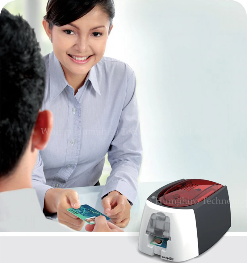 EVOLIS BADGY 100/200 Color Printer PVC ID Card Printer Single-sided Plastic PVC Card Printer with one color ribbon