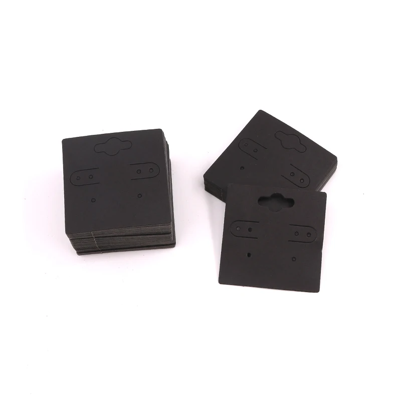 

100pcs Kraft Earings Packing Card Paper Jewelry Display Holder Black Earring Drops Studs Tag Card Handmade 5x5cm