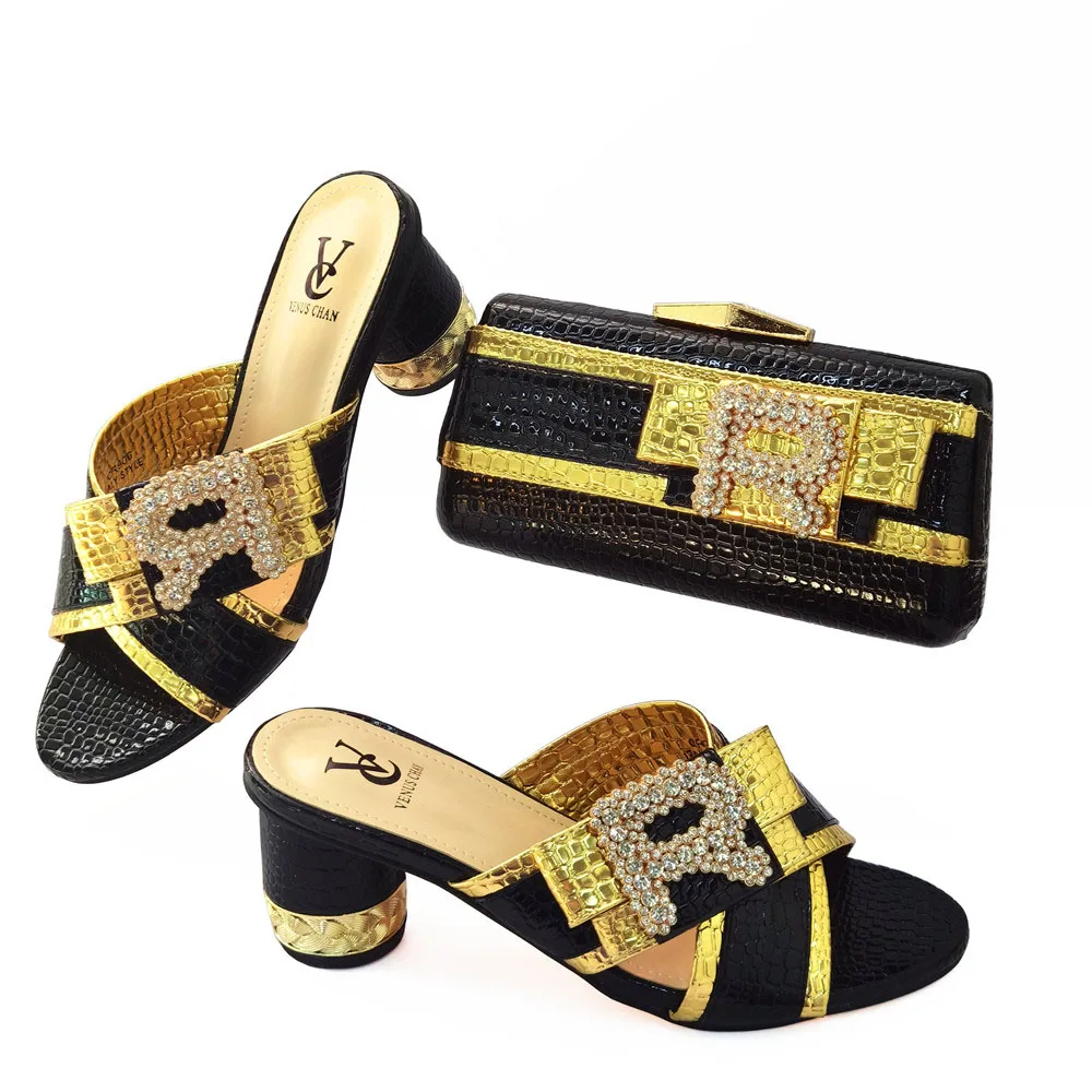 High Quality PU Leather Shoes And Bags Set 2022 African Design Matching Shoes And Bag Set Italian For Wedding Party