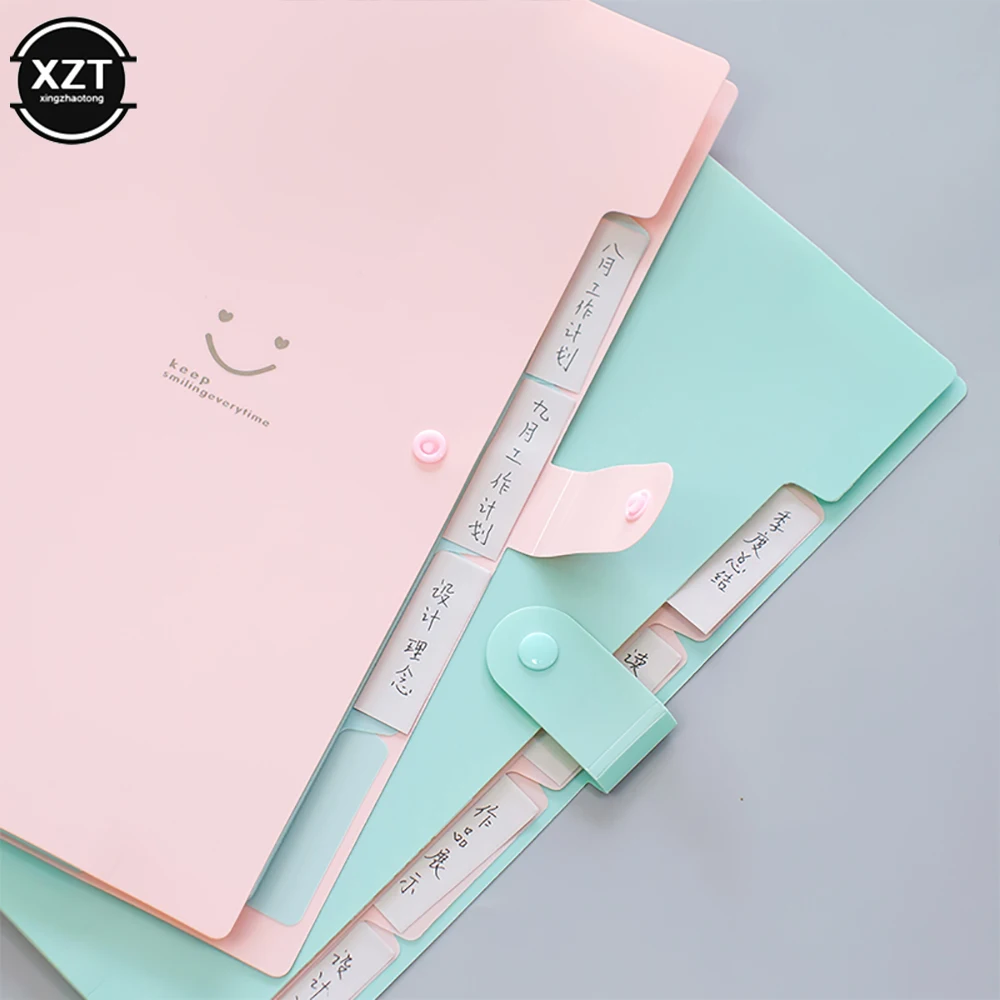 10 colori impermeabile A4 File Document Bag Pouch Bill Folder Holder Organizer Binder Carpetas File espandibile forniture per ufficio