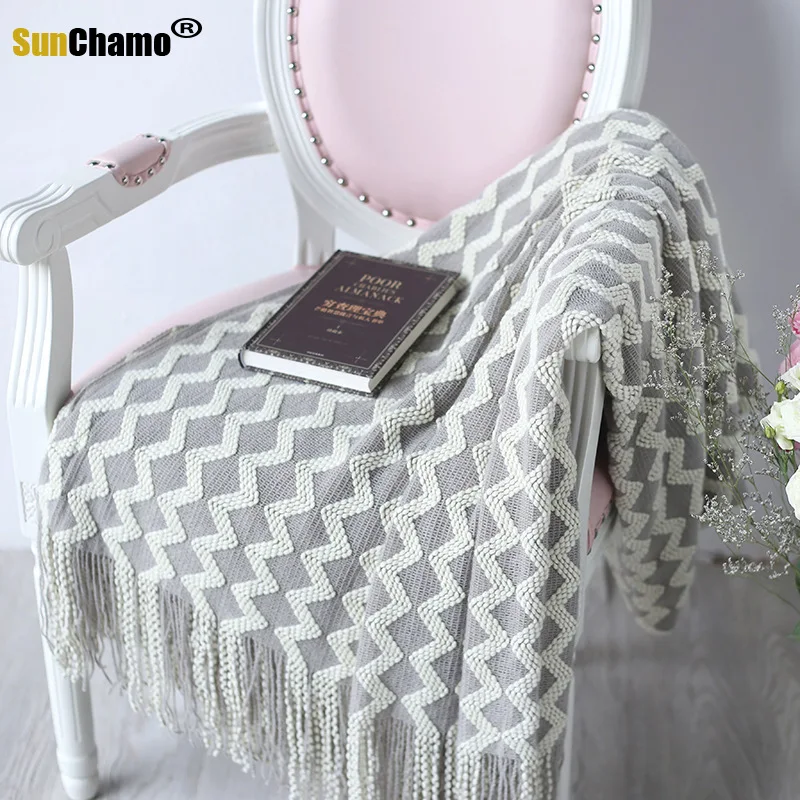 

Контрастное вязаное дорожное одеяло Cheven, желтое, зеленое, серое, кофейное покрывало для кровати, покрывало для дивана, одеяло для сна 120x200 см