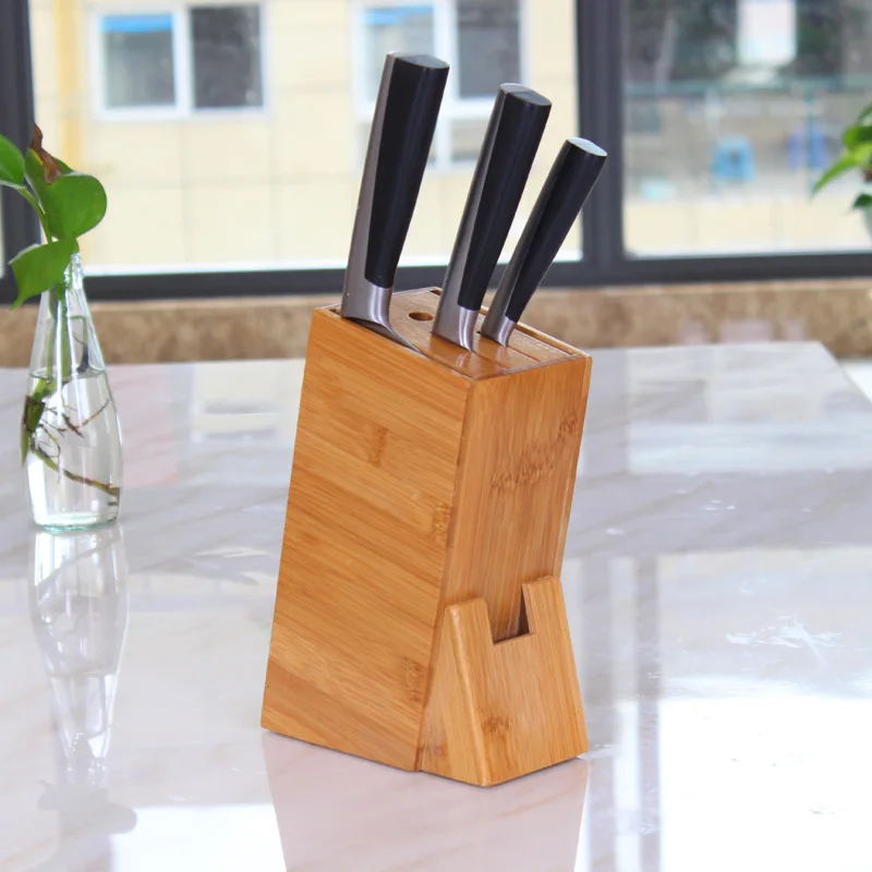 1PC Kitchen Bamboo Knife Holder Chopsticks Storage Shelf Storage Rack Tool Holder Bamboo Knife Block Stand Kitchen Accessories