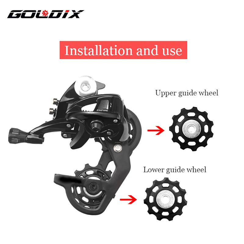 GOLDIX Bicycle Pulley 11T 12T 13T 14T 16T 17T Rear Derailleur Pulley Road Bike Jockey 7-12 Speed Guide Wheel for Shimano SRAM