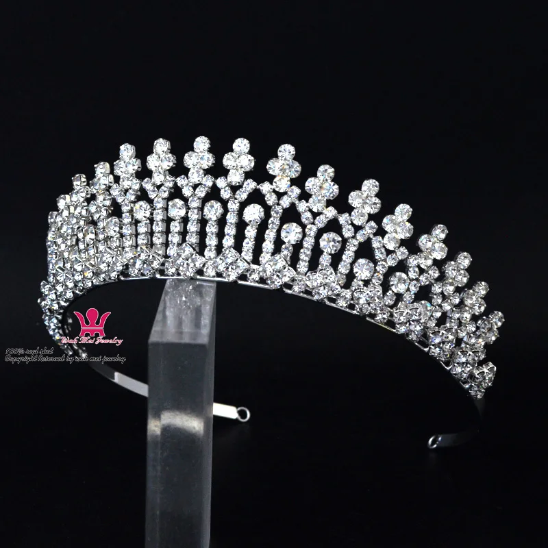 Australian Rhinestone Crystal Tiara For Women Bridal Wedding Hair Accessories Fashion Jewelry Hairwear Beauty Pageant Crowns