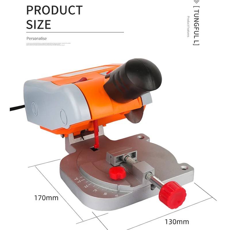 Micro Table Cutting Machine Bench Mini Cut-off 0-45 Miter Saw Table Saw Diy Tools for Cutting Wood Plastic Copper